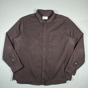 REI Co-op Brown Cotton Canvas Workwear Outdoor Longsleeve Button Up Size XXL